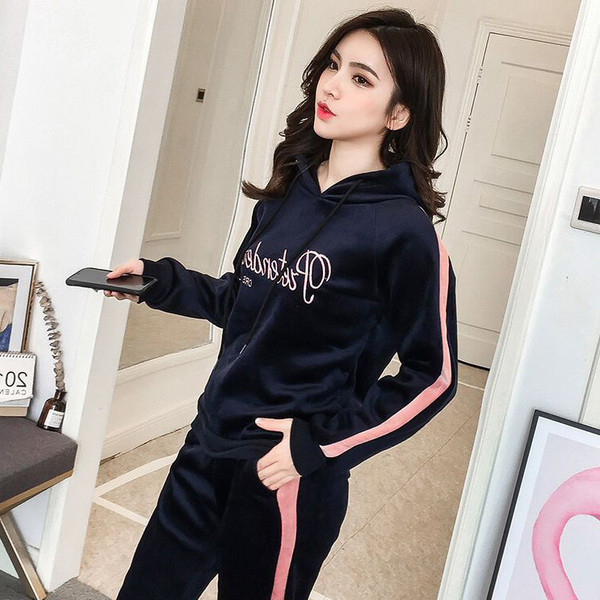 Női bársony sport szett két színben