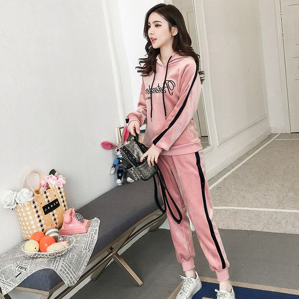 Női bársony sport szett két színben