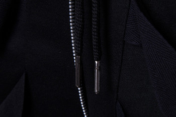 Модерни мъжки панталони в черен цвят с цип 