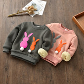 Χειμερινή μπλούζα για παιδιά με ζεστή επένδυση και τρισδιάστατο στοιχείο σε διάφορα χρώματα