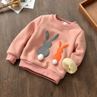 Χειμερινή μπλούζα για παιδιά με ζεστή επένδυση και τρισδιάστατο στοιχείο σε διάφορα χρώματα