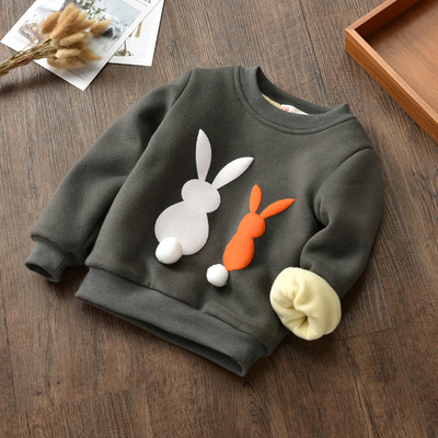 Χειμερινή μπλούζα για παιδιά με ζεστή επένδυση και τρισδιάστατο στοιχείο σε διάφορα χρώματα