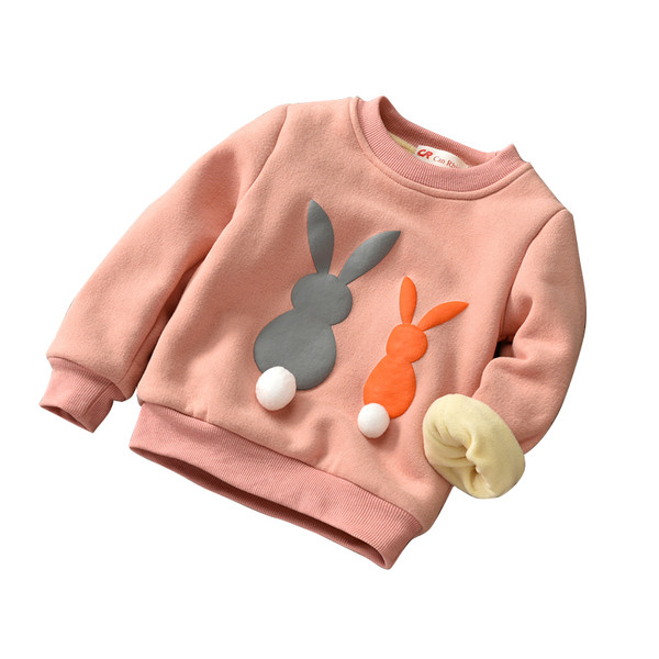 Χειμερινή μπλούζα για παιδιά με ζεστή επένδυση και τρισδιάστατο στοιχείο σε διάφορα χρώματα