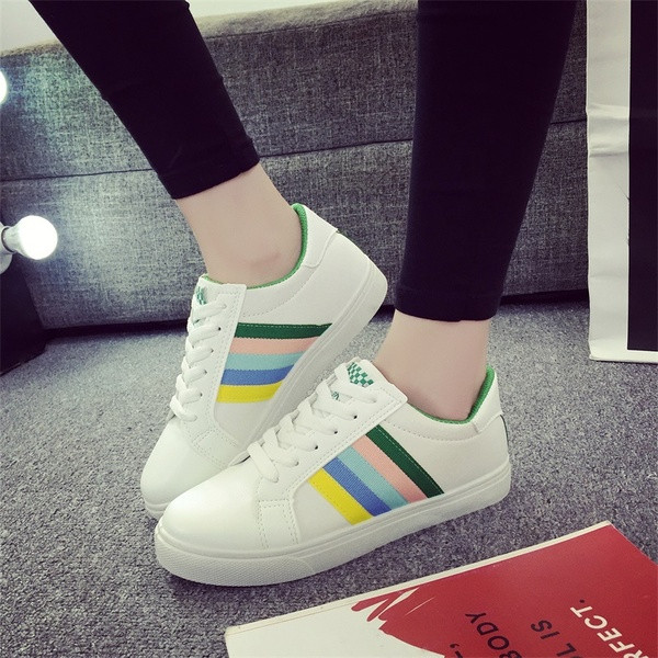 Tenisi moderni de dama cu sireturi in doua culori