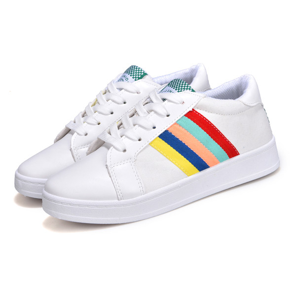 Tenisi moderni de dama cu sireturi in doua culori