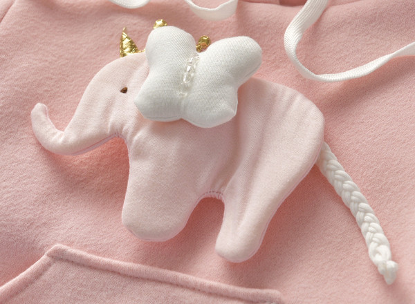 Téli gyerekblúz kapucnival és 3D elemmel, három színben