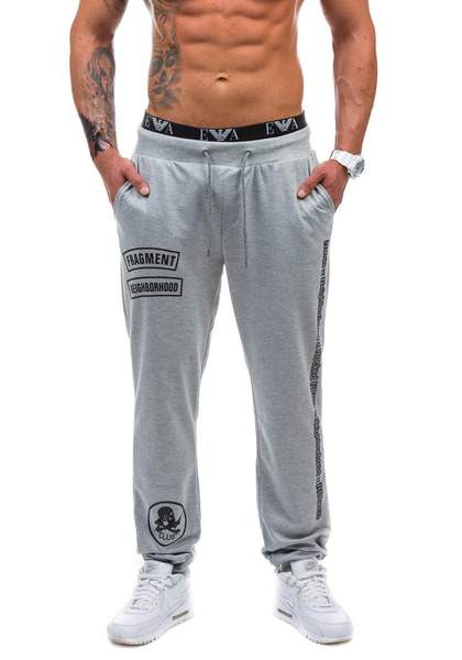 Мъжко спортно долнище с апликации и надпис в няколко цвята