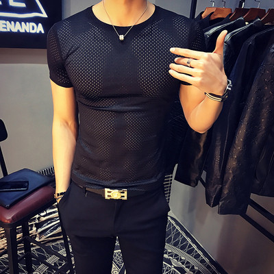 Modern férfi póló rövid ujjal, négy színben