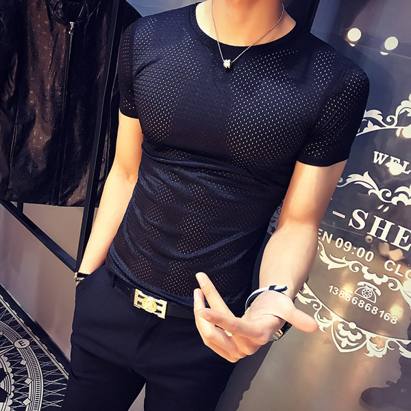 Modern férfi póló rövid ujjal, négy színben