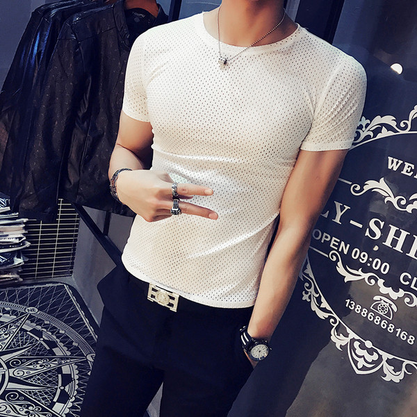 Modern férfi póló rövid ujjal, négy színben