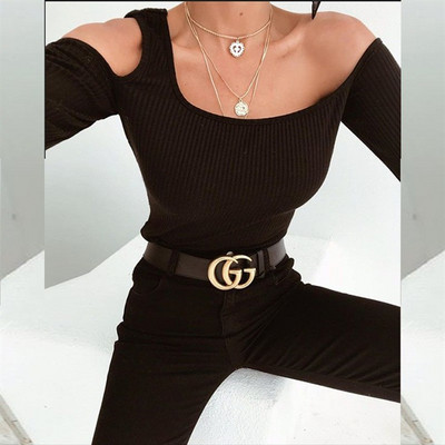 Modern női blúz rövid modell, két színben nyitott váll