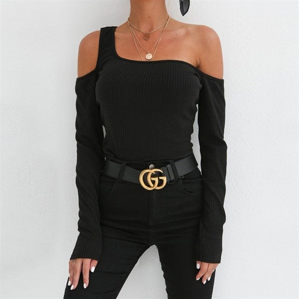 Modern női blúz rövid modell, két színben nyitott váll