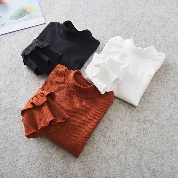 Modern, lótusz ujjú gyerekblúz több színben