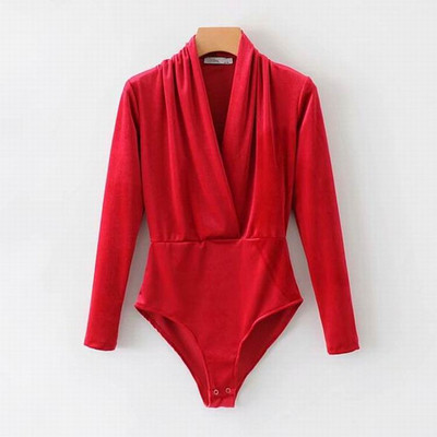 Γυναικέιο κορμάκι  με ντεκολτέ σε σχήμα V σε διάφορα χρώματα