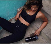 Μοντέρνο  γυναικείο κολάν  μεκορδόνια σε μαύρο χρώμα