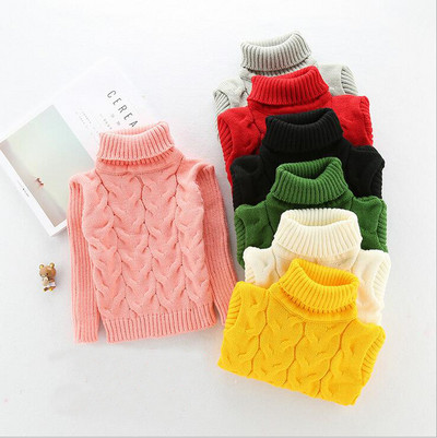 Детски пуловер с поло -яка в няколко цвята 