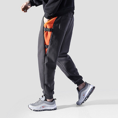 Ανδρικά αθλητικά παντελόνια σε γκρι και μαύρο χρώμα