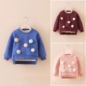 Χειμερινή παιδική μπλούζα ασύμμετρη  με μαλακή επένδυση σε διάφορα χρώματα