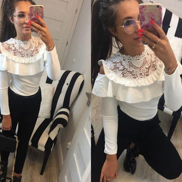 Stílusos női ing csipkével, három színben