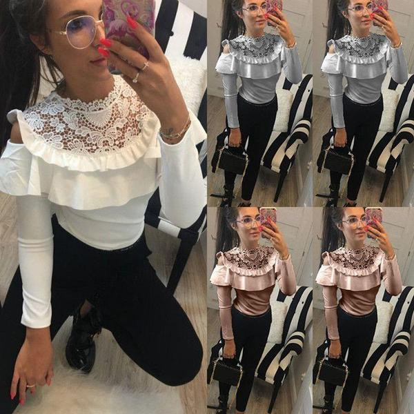 Stílusos női ing csipkével, három színben