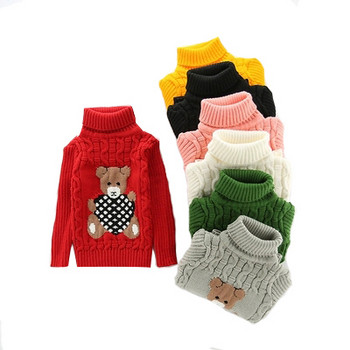Χειμερινό πουλόβερ για παιδιά με πόλο και κεντήματα - έχει πολλά χρώματα