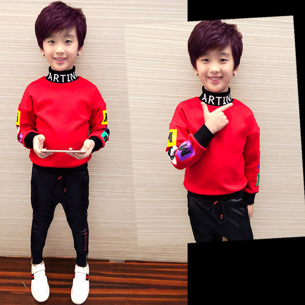 Gyerek blúz pólógallérral fiúknak piros színben