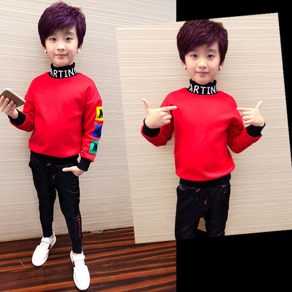 Gyerek blúz pólógallérral fiúknak piros színben