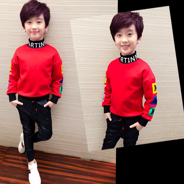 Gyerek blúz pólógallérral fiúknak piros színben