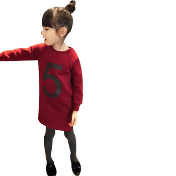 Καθημερινό παιδικό φόρεμα γιακορίτσια σε γκρι και κόκκινο χρώμα