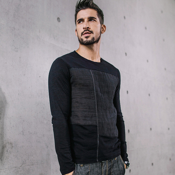 Lezser férfi hosszú ujjú fekete blúz