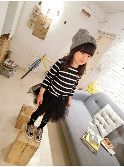 Καθημερινή παιδική ριγέ μπλούζα για κορίτσια