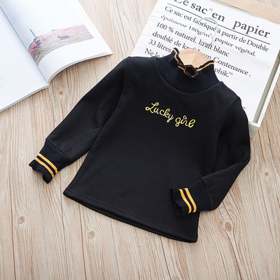 Χειμερινή παιδική μπλούζα για κορίτσια με απαλή επένδυση σε διάφορα χρώματα