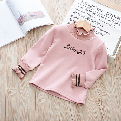 Χειμερινή παιδική μπλούζα για κορίτσια με απαλή επένδυση σε διάφορα χρώματα