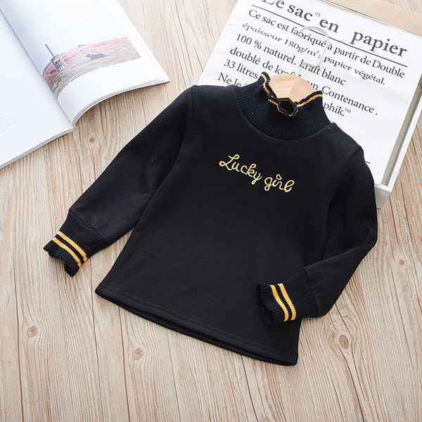 Χειμερινή παιδική μπλούζα για κορίτσια με απαλή επένδυση σε διάφορα χρώματα