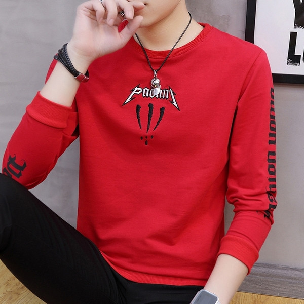 Модерна мъжка блуза с метални елементи и надпис в два модела