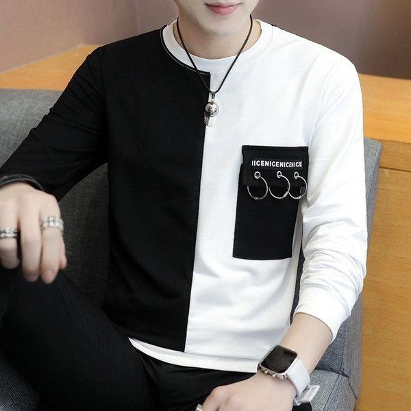 Модерна мъжка блуза с метални елементи и надпис в два модела