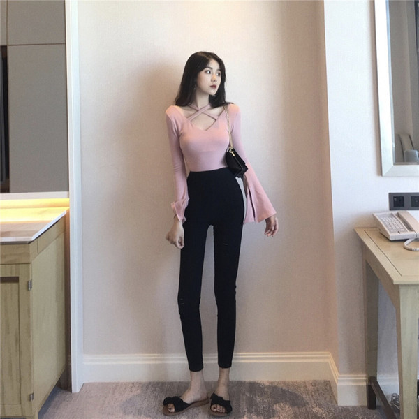 Γυναικεία  μπλούζα με μανίκι λωτού σε δύο χρώματα