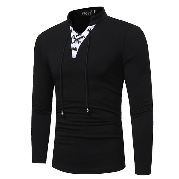 Aktuális férfi blúz, három színben, keresztkötéssel