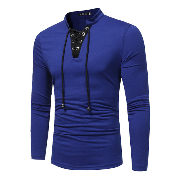 Aktuális férfi blúz, három színben, keresztkötéssel