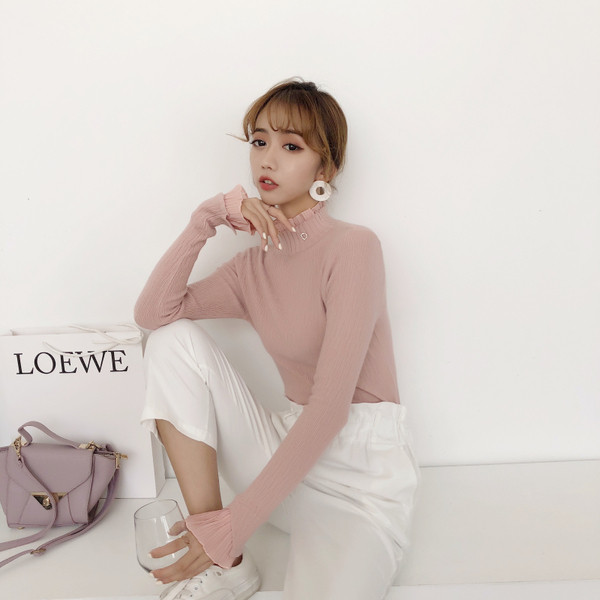 Stílusos női blúz O-nyakkal, négy színben