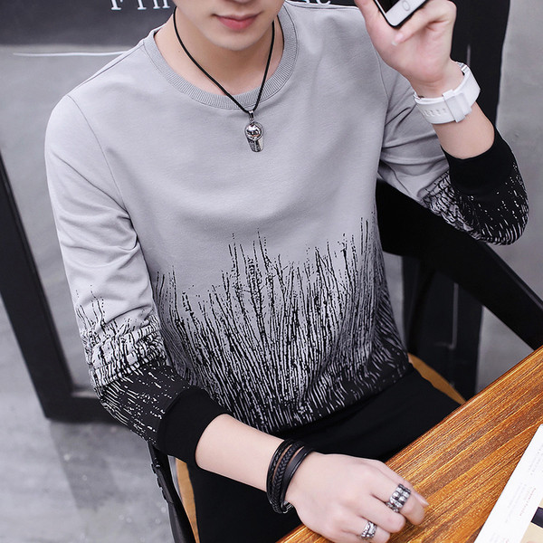 Βαμβακερή  ανδρική μπλούζα με μακρύ μανίκι - δύο μοντέλα