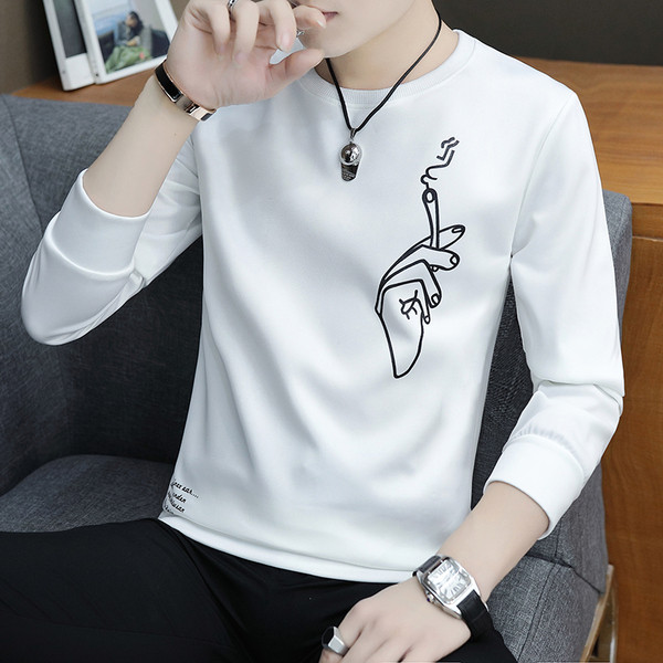 Ανδρική casual μπλούζα σε άσπρο και μαύρο χρώμα