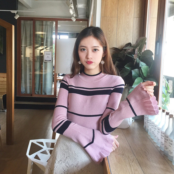 Γυναικείες μπλούζες με μανίκι λωτού σε τέσσερα χρώματα