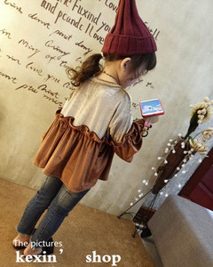 Bluza pentru copii stilata pentru fete din catifea in doua culori