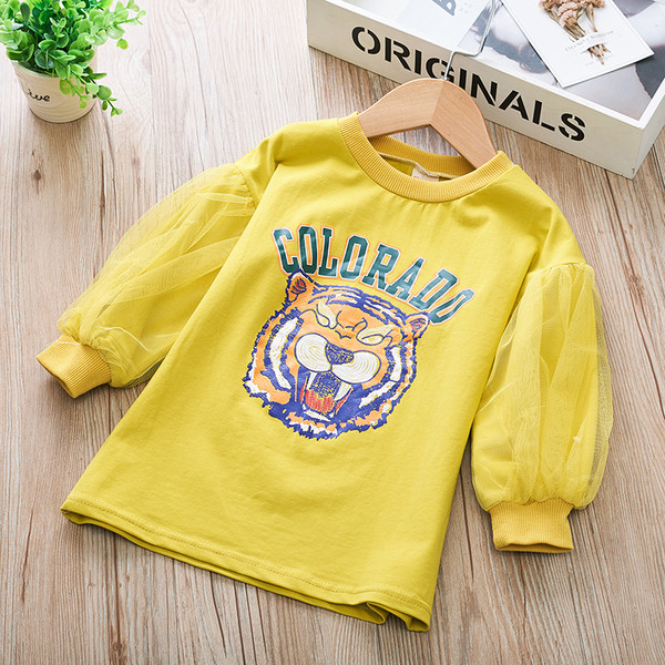 Gyerek modern blúz tüll elemmel, színes rátéttel több színben