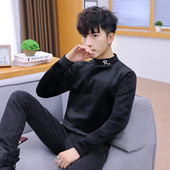 Modern férfi bársony blúz több színben felirattal