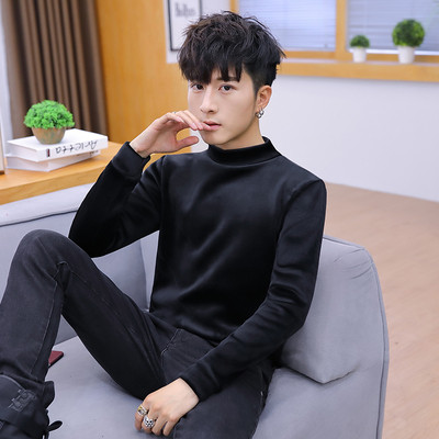 Modern férfi bársony blúz több színben felirattal