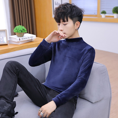 Modern férfi bársony blúz több színben felirattal