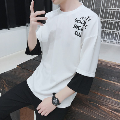 Modern férfi blúz 3/4-es ujjal és feliratokkal több színben