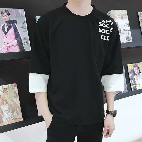 Modern férfi blúz 3/4-es ujjal és feliratokkal több színben